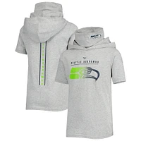 Youth Heathered Gray Seattle Seahawks On Guard Hoodie T-Shirt