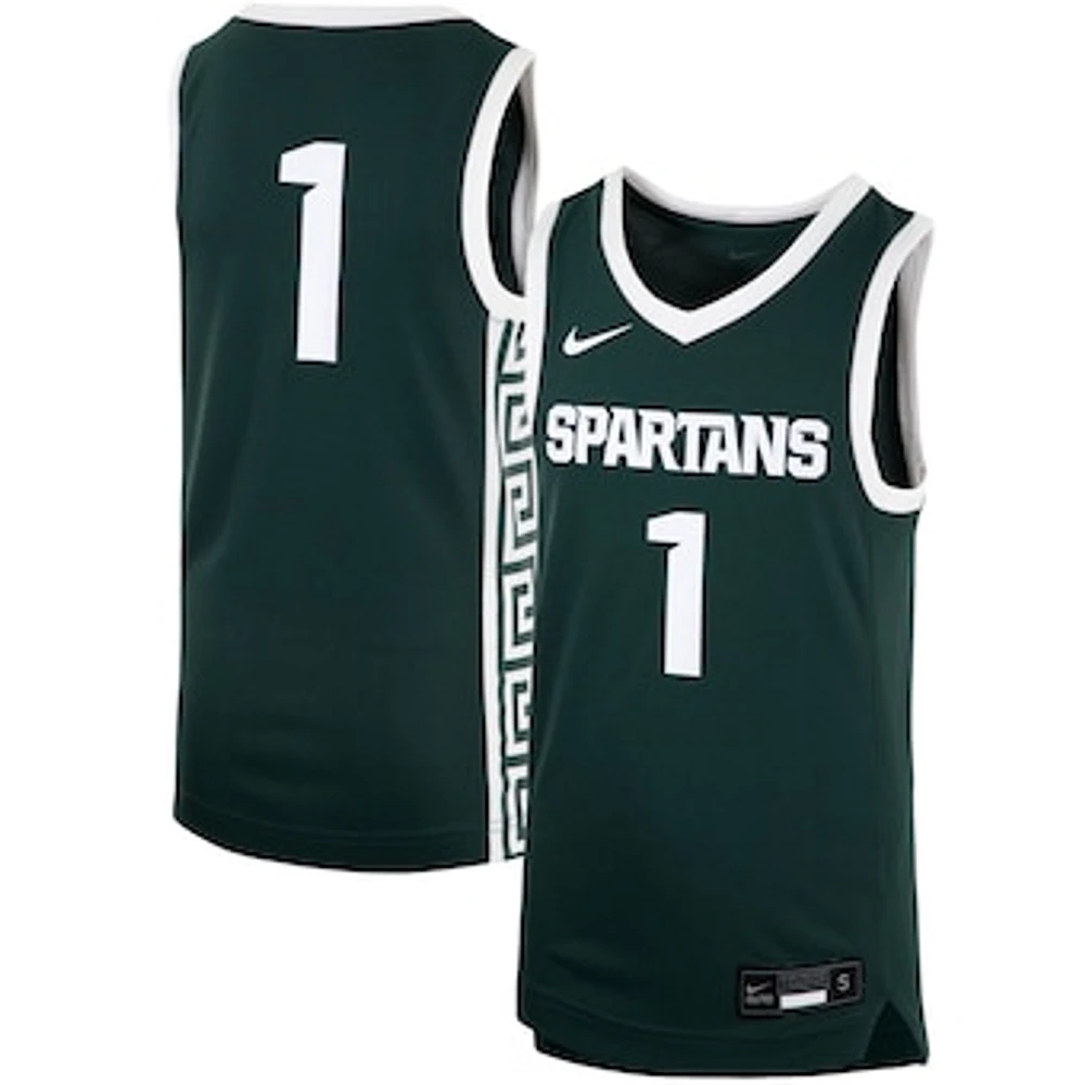 Youth Nike #1 Green Michigan State Spartans Team Replica Basketball Jersey