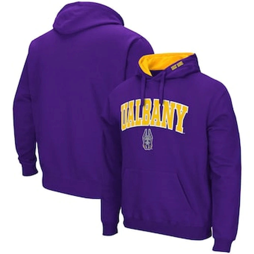 Men's Colosseum Purple SUNY Albany Great Danes Isle Pullover Hoodie