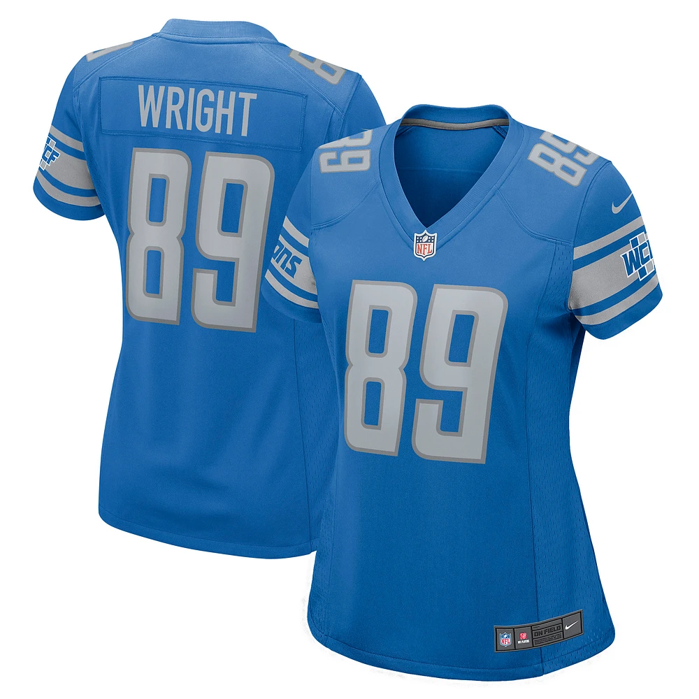 Women's Nike Brock Wright Blue Detroit Lions Game Jersey