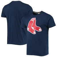 Men's Homage Navy Boston Red Sox Hand-Drawn Logo Tri-Blend T-Shirt