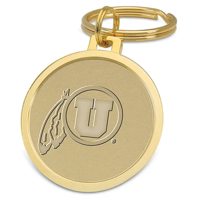 Gold Utah Utes Split-Wire Logo Key Ring