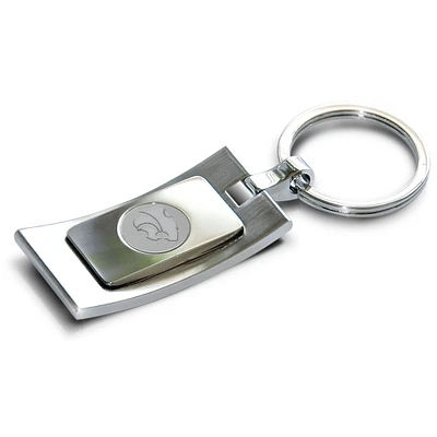 Silver Kansas State Wildcats Curved Logo Key Ring