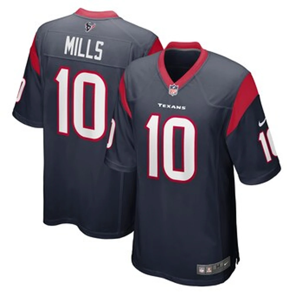 Men's Nike Davis Mills Navy Houston Texans Player Game Jersey