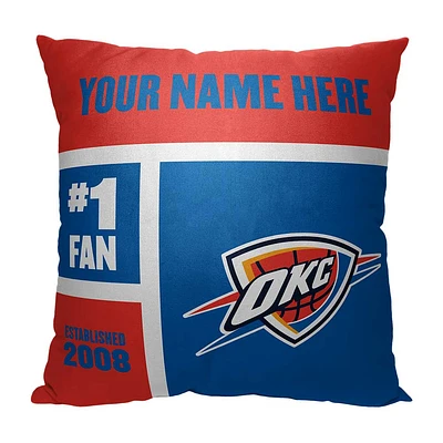 The Northwest Group Oklahoma City Thunder 18'' x 18'' Colorblock Personalized Throw Pillow