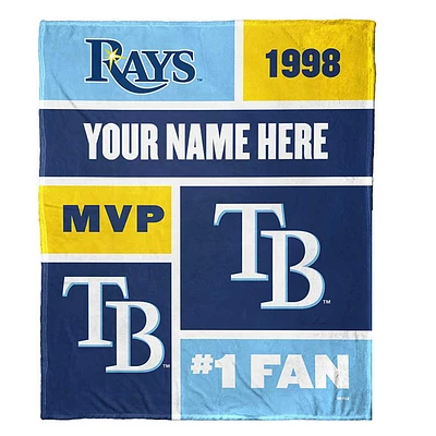 The Northwest Group Tampa Bay Rays 50'' x 60'' Colorblock Personalized Sherpa Throw