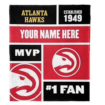 The Northwest Group Atlanta Hawks 50'' x 60'' Colorblock Personalized Sherpa Throw