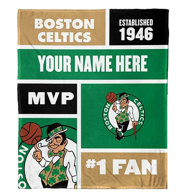 The Northwest Group Boston Celtics 50'' x 60'' Colorblock Personalized Sherpa Throw