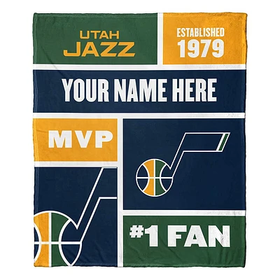 The Northwest Group Utah Jazz 50'' x 60'' Colorblock Personalized Silk Touch Throw