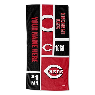 The Northwest Group Cincinnati Reds 30'' x 60'' Colorblock Personalized Beach Towel