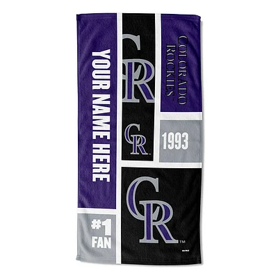 The Northwest Group Colorado Rockies 30'' x 60'' Colorblock Personalized Beach Towel