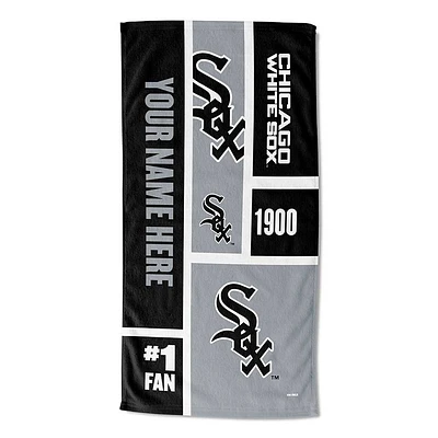 The Northwest Group Chicago White Sox 30'' x 60'' Colorblock Personalized Beach Towel