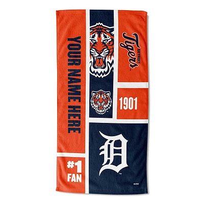 The Northwest Group Detroit Tigers 30'' x 60'' Colorblock Personalized Beach Towel