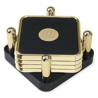 Wisconsin Badgers Gold 4-Piece Square Coaster Set