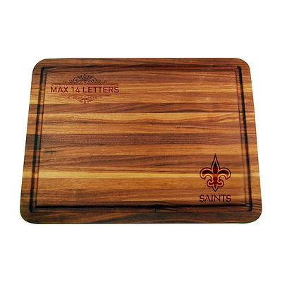 New Orleans Saints Large Acacia Personalized Cutting & Serving Board