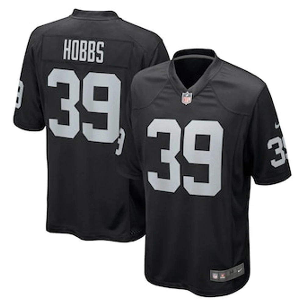 Men's Nike Nate Hobbs Black Las Vegas Raiders Game Jersey