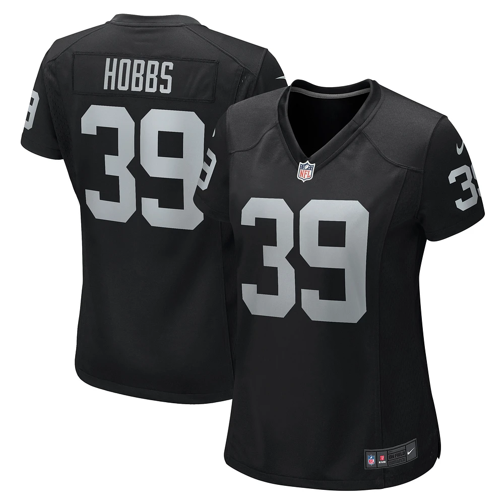 Women's Nike Nate Hobbs Black Las Vegas Raiders Game Jersey