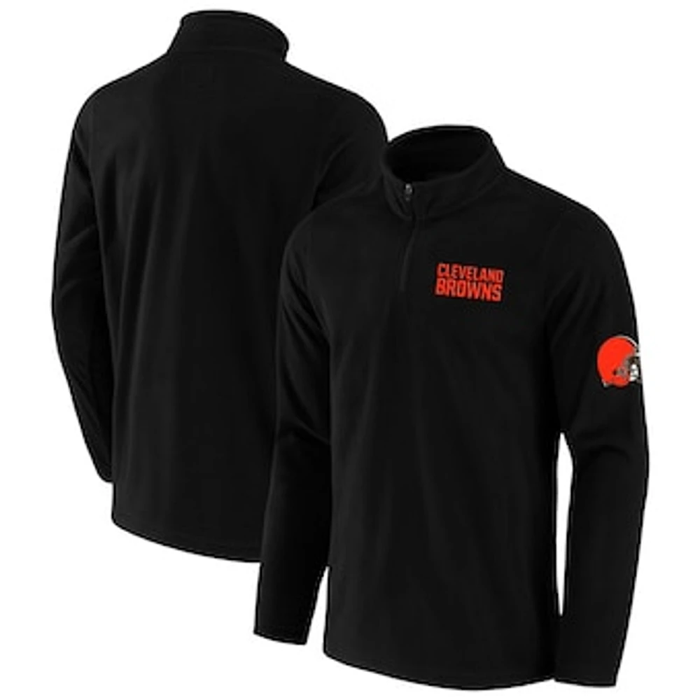 Men's NFL x Darius Rucker Collection by Fanatics Black Cleveland Browns Polar Fleece Quarter-Zip Jacket