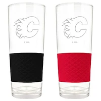 Calgary Flames 22oz. Logo Score Pint Glass Two-Piece Set