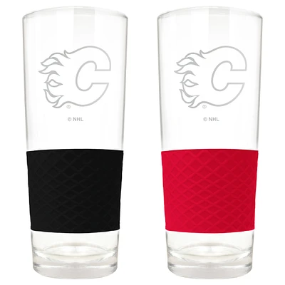 Calgary Flames 22oz. Logo Score Pint Glass Two-Piece Set