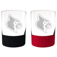 Louisville Cardinals 14oz. Commissioner Rocks Glass Two-Piece Set