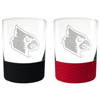 Louisville Cardinals 14oz. Commissioner Rocks Glass Two-Piece Set