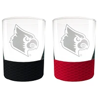 Louisville Cardinals 14oz. Commissioner Rocks Glass Two-Piece Set