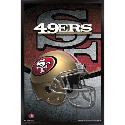 San Francisco 49ers 24.25'' x 35.75'' Framed Team Helmet Poster