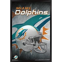 Miami Dolphins 24.25'' x 35.75'' Framed Alternate Team Helmet Poster