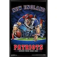 New England Patriots 24.25'' x 35.75'' Framed Mascot Endzone Poster
