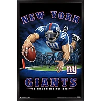 New York Giants 24.25'' x 35.75'' Framed Mascot Endzone Poster