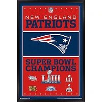 New England Patriots 6-Time Super Bowl Champions 34.25'' x 35'' Framed Poster