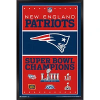 New England Patriots 6-Time Super Bowl Champions 34.25'' x 35'' Framed Poster
