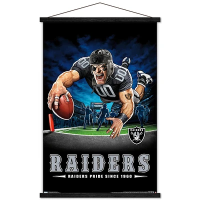 Las Vegas Raiders 22.4'' x 34'' Magnetic Framed Mascot Endzone Poster