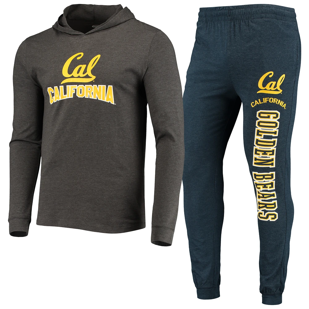 Men's Concepts Sport Navy/Heather Charcoal Cal Bears Meter Long Sleeve Hoodie T-Shirt & Jogger Pajama Set