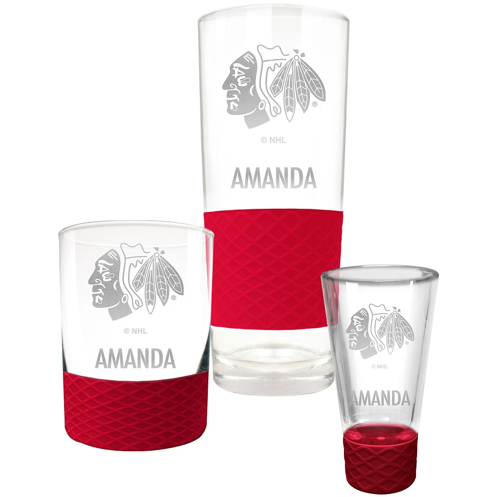 Chicago Blackhawks 3-Piece Personalized Homegating Drinkware Set