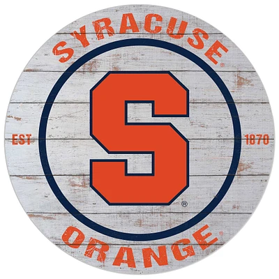 Syracuse Orange 20'' x 20'' Indoor/Outdoor Weathered Circle Sign