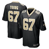 Men's Nike Landon Young Black New Orleans Saints Game Jersey