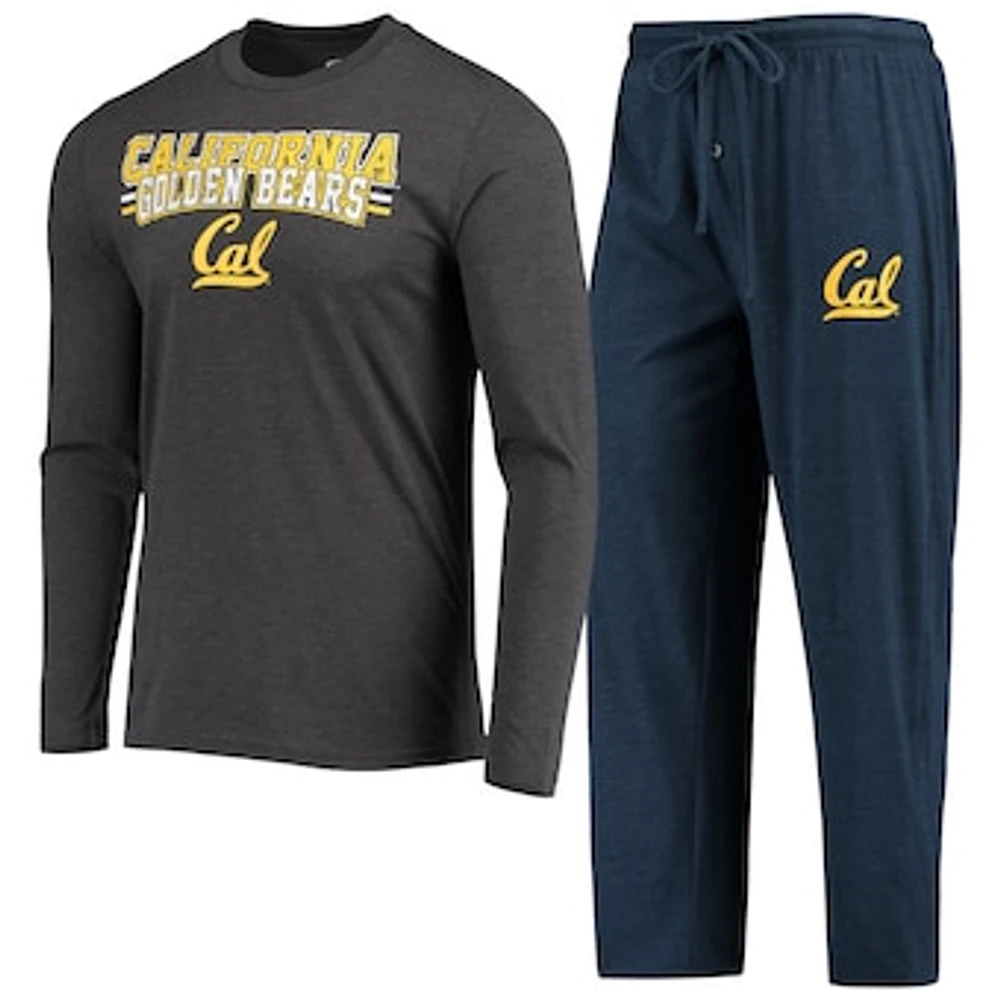 Men's Concepts Sport Navy/Heathered Charcoal Cal Bears Meter Long Sleeve T-Shirt & Pants Sleep Set