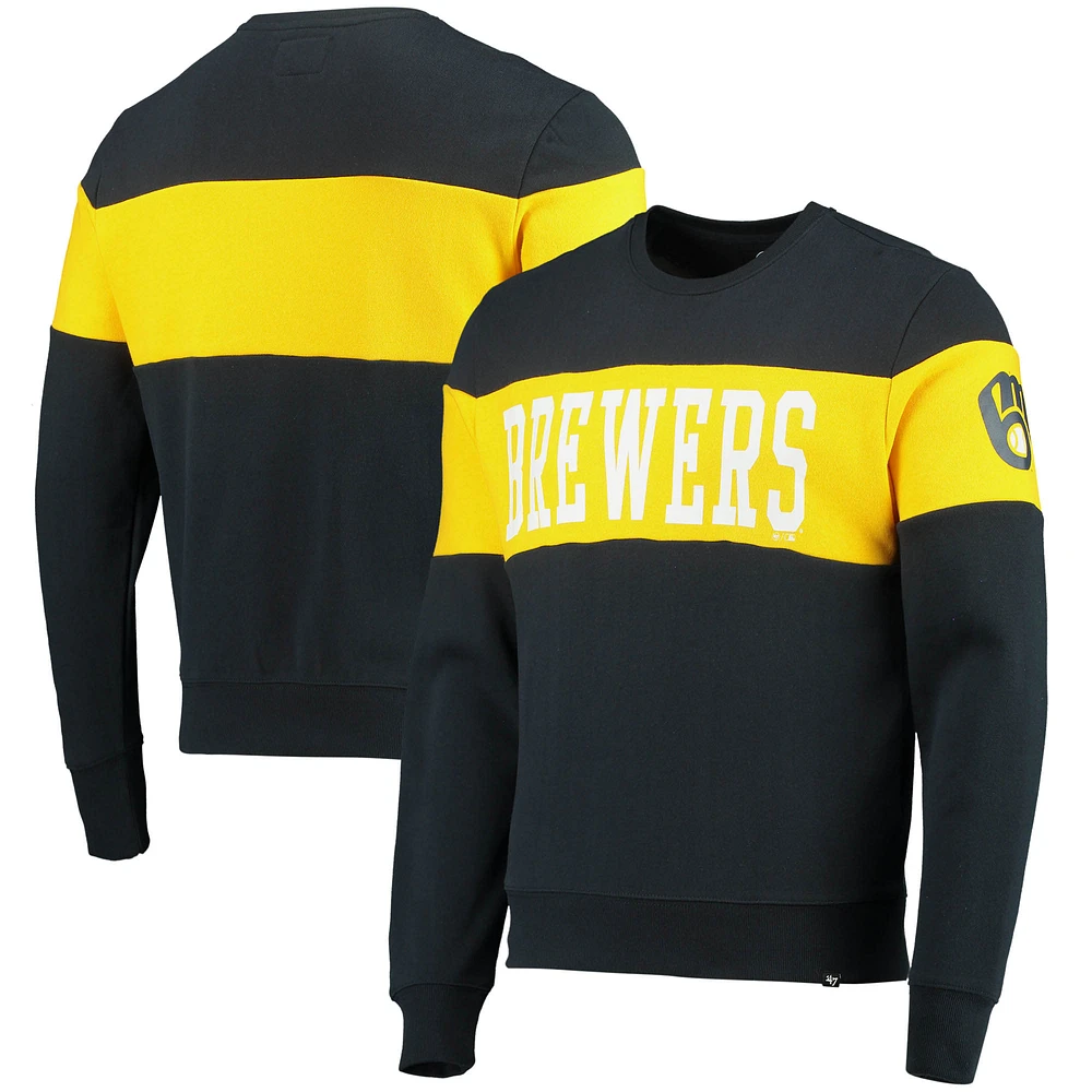 Men's '47 Navy Milwaukee Brewers Interstate Pullover Sweatshirt