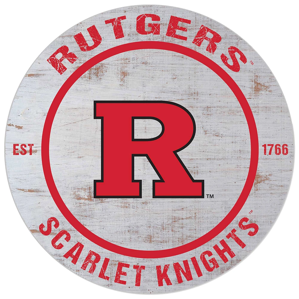 Rutgers Scarlet Knights 20'' x 20'' Indoor/Outdoor Weathered Circle Sign