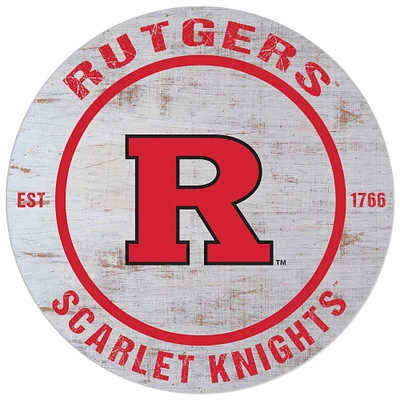 Rutgers Scarlet Knights 20'' x 20'' Indoor/Outdoor Weathered Circle Sign