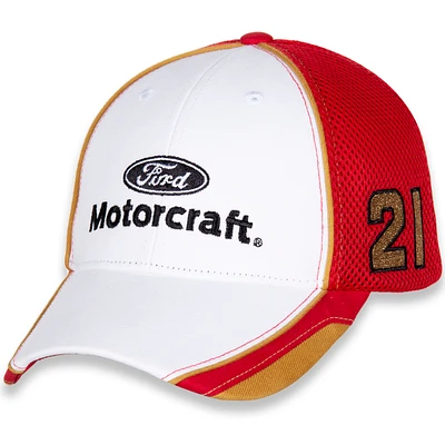 Men's Checkered Flag White/Red Harrison Burton Motorcraft Element Mesh Adjustable Hat