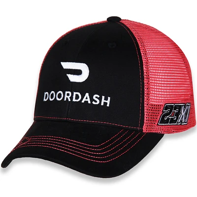 Men's Checkered Flag Black/Red Bubba Wallace DoorDash Adjustable Hat