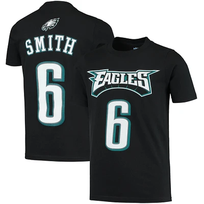 Youth DeVonta Smith Black Philadelphia Eagles Mainliner Player Name & Number T-Shirt