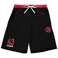 Men's Pascal Siakam Black/Red Toronto Raptors Big & Tall French Terry Name Number Shorts