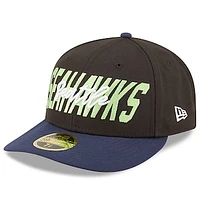 Men's New Era Black/Navy Seattle Seahawks 2022 NFL Draft Low Profile 59FIFTY Fitted Hat