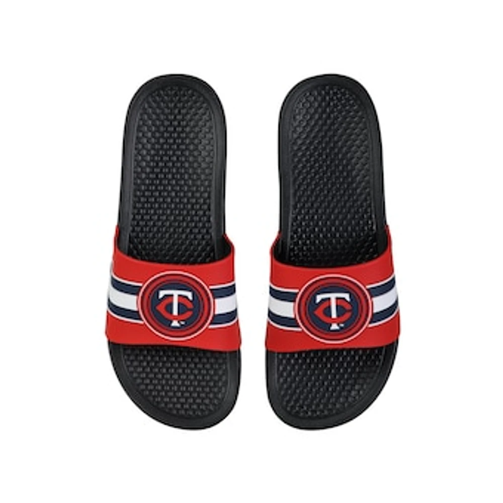 FOCO Minnesota Twins Stripe Raised Slide Sandals