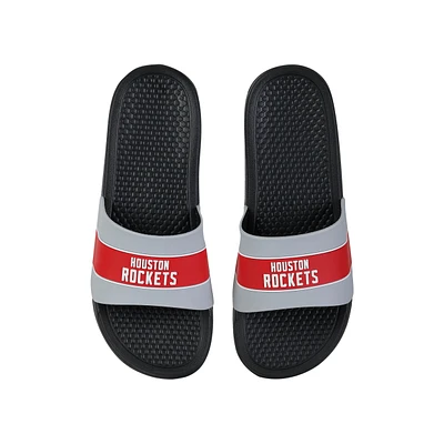 FOCO Houston Rockets Stripe Raised Slide Sandals