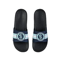 FOCO Seattle Kraken Stripe Raised Slide Sandals